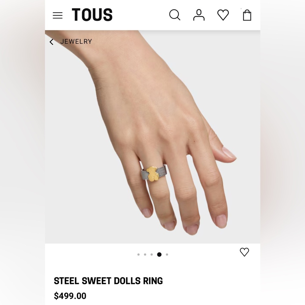 Authentic TOUS STEEL SWEET DOLLS RING - Picture 2 of 7